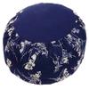 Boon Decor Meditation Cushion Buckwhet Zafu Pillow - Cotton Japanese Wood Block Print - Blue & White Butterflies view 1