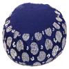 Boon Decor Meditation Cushion Buckwhet Zafu Pillow - Cotton Japanese Wood Block Print - Blue & White Abstract Circles view 1