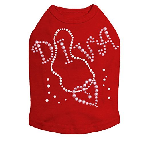 Diva with Necklace Dog Shirt XL RED