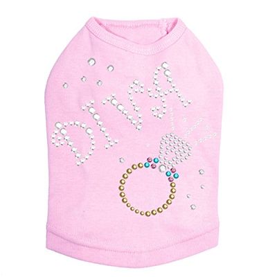 Diva with Ring Dog Shirt 2XL Pink