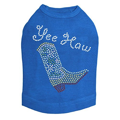 Boot (Green & Turquoise) w/Yee Haw Dog Shirt XS Royal Blue