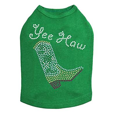 Boot (Green & Turquoise) w/Yee Haw Dog Shirt XL Kelly Green