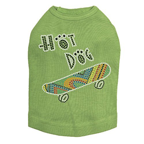 Hot Dog - Skateboard Dog Shirt L Lime Green