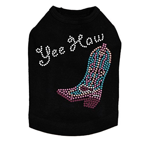 Boot (Pink & Turquoise) w/Yee Haw Dog Shirt 4XL Black