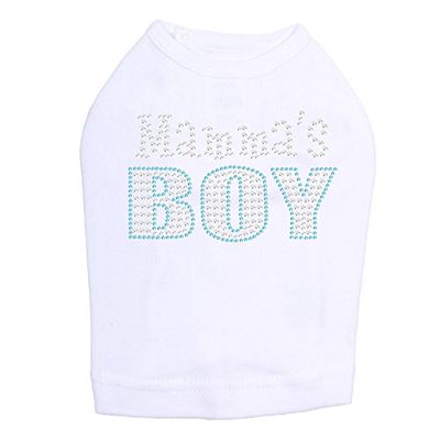 Mama's Boy Dog Shirt L White