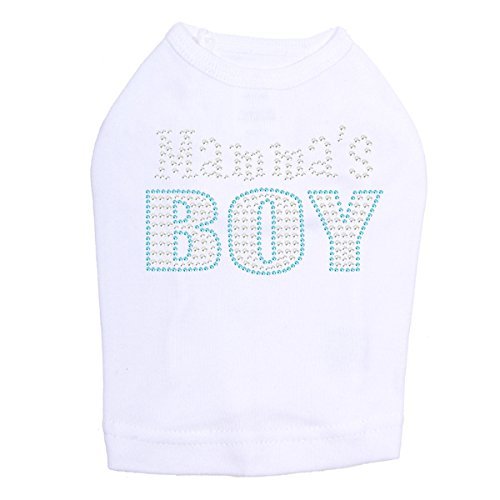 Mama's Boy Dog Shirt L White