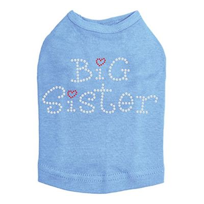 Big Sister with Red Heart Dog Shirt 4XL Blue