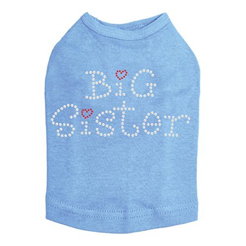 Big Sister with Red Heart Dog Shirt 4XL Blue