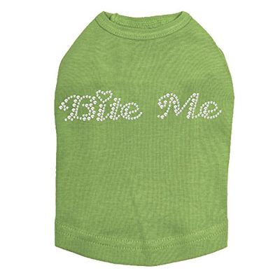 Bite Me Dog Shirt XXS Lime Green