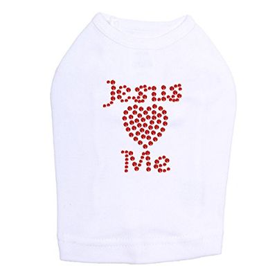 Jesus Loves Me Dog Shirt 3XL White