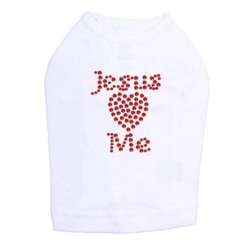 Jesus Loves Me Dog Shirt 3XL White
