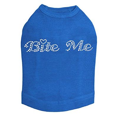 Bite Me Dog Shirt S Blue