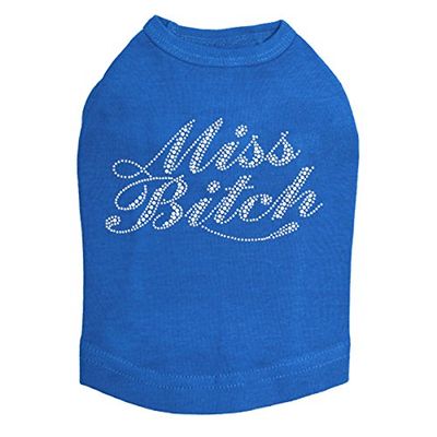 Miss Bitch (Rhinestone) Dog Shirt M Royal Blue