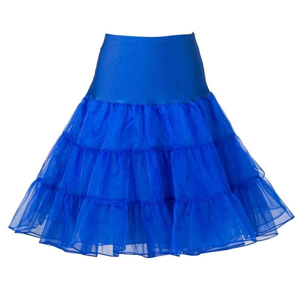 Boolavard TM 50's Petticoat Underskirt Retro Vintage Swing 1950's Rockabilly White, Black, Blue, Pink, Red Resealable Bag (Large/X-Large 16-22, Blue)
