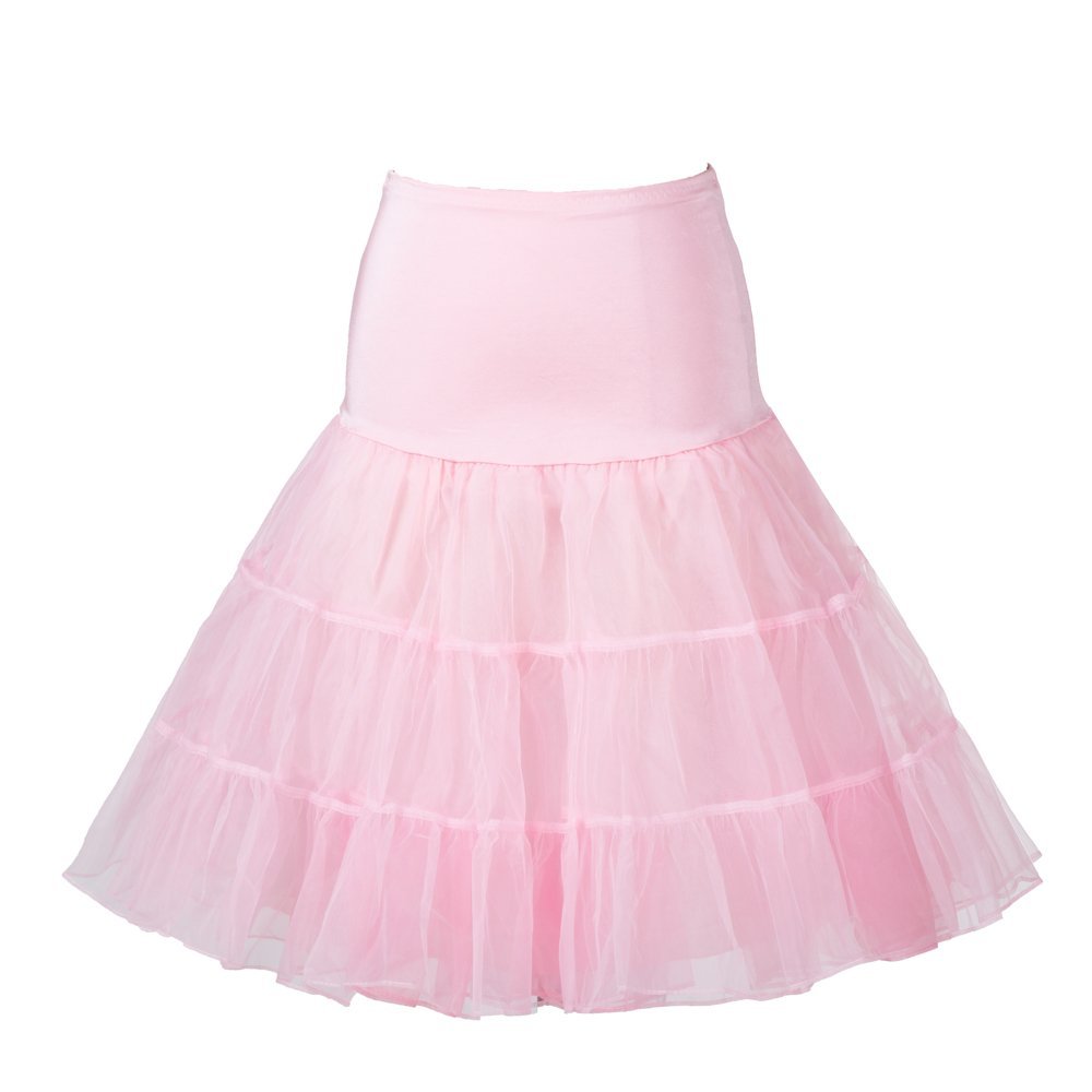 Boolavard TM 50's Petticoat Underskirt Retro Vintage Swing 1950's Rockabilly White, Black, Blue, Pink, Red Resealable Bag (Large/X-Large 16-22, Pink)