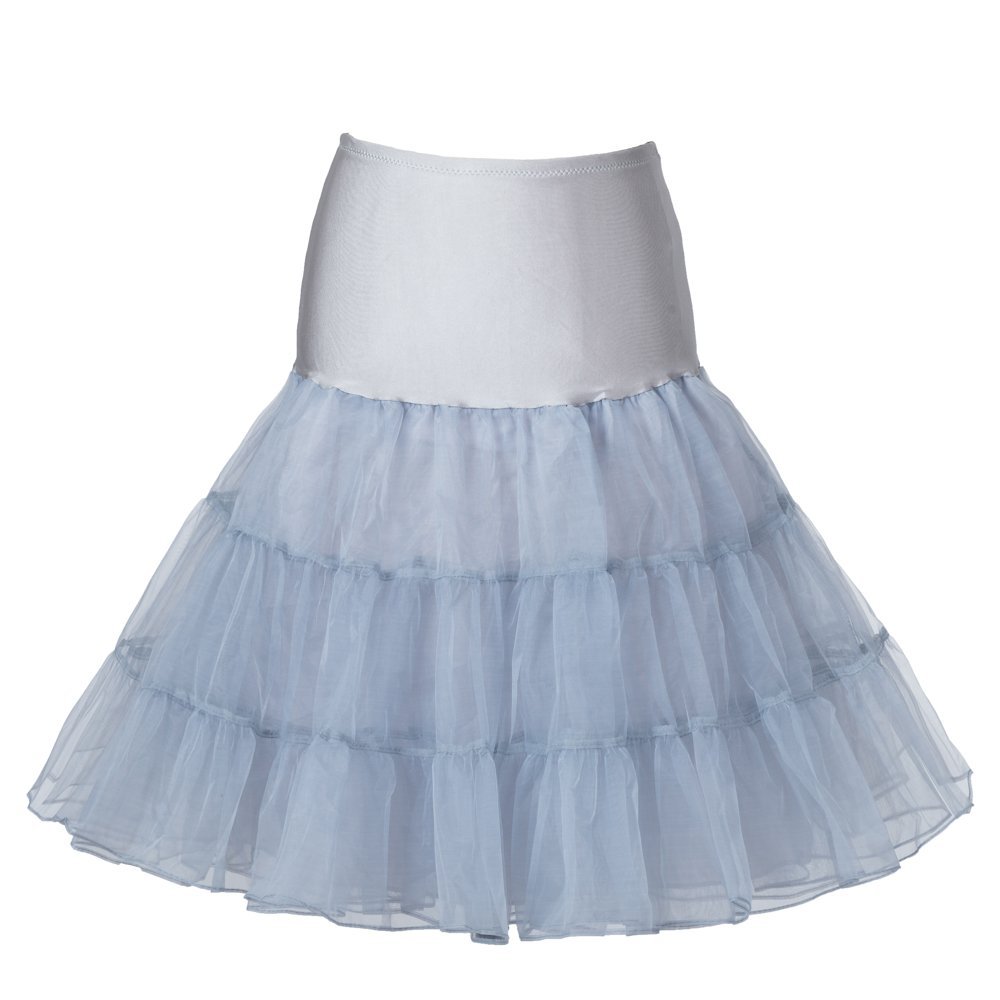 Boolavard TM 50's Petticoat Underskirt Retro Vintage Swing 1950's Rockabilly White, Black, Blue, Pink, Red Resealable Bag (Large/X-Large 16-22, Grey)