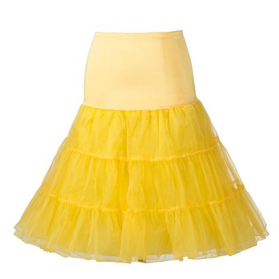 Boolavard TM 50's Petticoat Underskirt Retro Vintage Swing 1950's Rockabilly White, Black, Blue, Pink, Red Resealable Bag (Large/X-Large 16-22, Yellow)