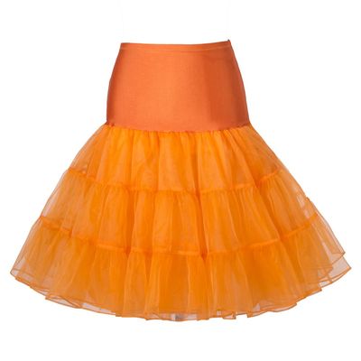 Boolavard TM 50's Petticoat Underskirt Retro Vintage Swing 1950's Rockabilly White, Black, Blue, Pink, Red Resealable Bag (Large/X-Large 16-22, Orange)