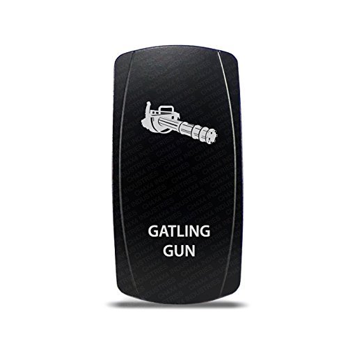 CH4x4 Rocker Switch Gatling Gun Symbol - Blue LED