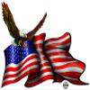 American Flag Soaring Eagle Large Decal 24" view 1