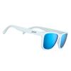 goodr Iced By Yetis Polarized Sunglasses for Men & Women, White Solid Frame with Blue Reflective Lens, UV400 Protection, No Slip view 1