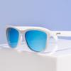 goodr Iced By Yetis Polarized Sunglasses for Men & Women, White Solid Frame with Blue Reflective Lens, UV400 Protection, No Slip view 3