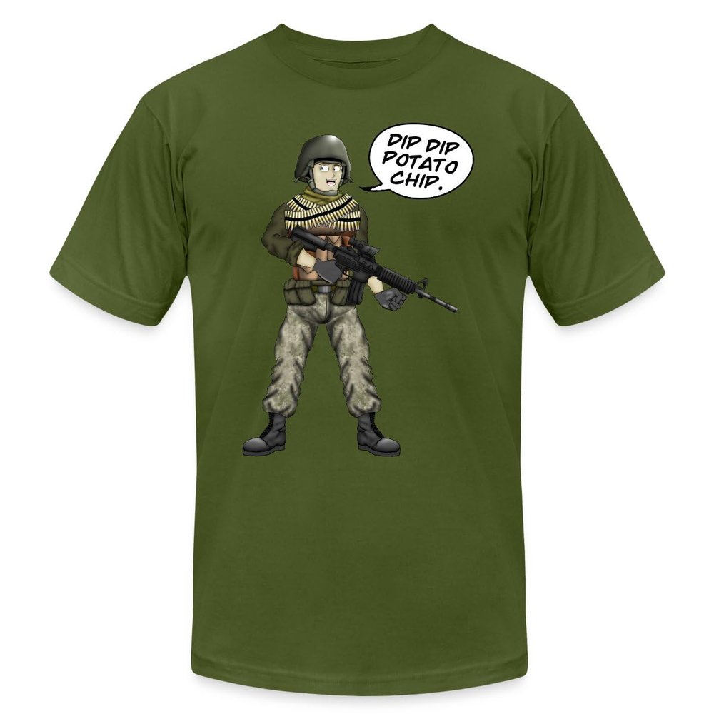 Spreadshirt Battlefield Friends Noob Men's Jersey T-Shirt, 2XL, Olive