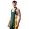 Matman 8564 Eclipse Wrestling Singlet, Dark Green/Gold, Medium view 1