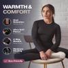 Thermajane Long Johns Thermal Underwear for Women Fleece Lined Base Layer Pajama Set Cold Weather (Medium, White) view 2