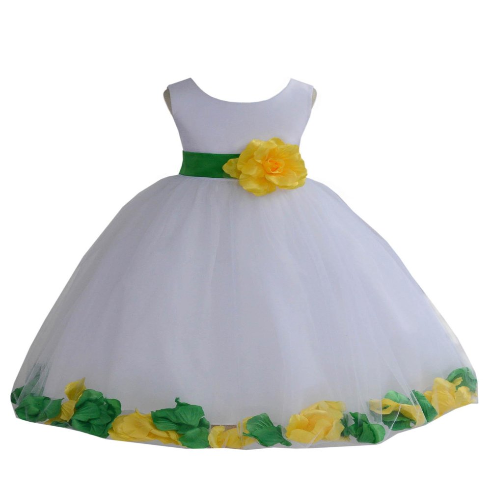 ekidsbridal Wedding Pageant Mixed Petals White Flower Girl Dress Toddler Junior Bridesmaid 302t 14