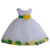 ekidsbridal Wedding Pageant Mixed Petals White Flower Girl Dress Toddler Junior Bridesmaid 302t 14 view 1