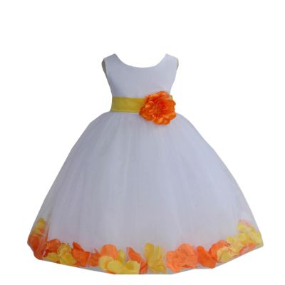 ekidsbridal Wedding Pageant Mixed Petals White Flower Girl Dress Toddler Junior Bridesmaid 302t 14