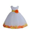 ekidsbridal Wedding Pageant Mixed Petals White Flower Girl Dress Toddler Junior Bridesmaid 302t 14 view 1