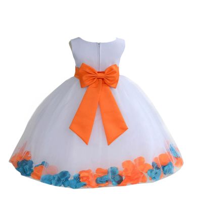 ekidsbridal Wedding Pageant Mixed Petals White Flower Girl Dress Toddler Junior Bridesmaid 302t 4