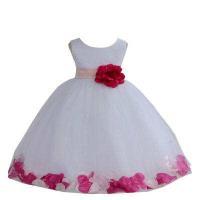 ekidsbridal Wedding Pageant Mixed Petals White Flower Girl Dress Toddler Junior Bridesmaid 302t 4