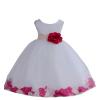 ekidsbridal Wedding Pageant Mixed Petals White Flower Girl Dress Toddler Junior Bridesmaid 302t 4 view 1