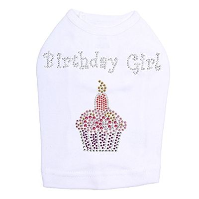 Birthday Girl Dog Shirt XL White