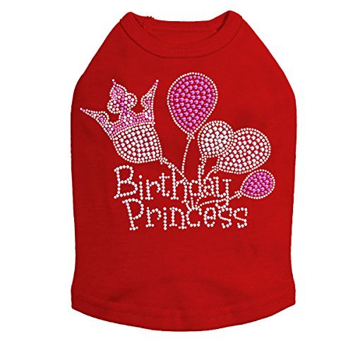 Birthday Princess Dog Shirt M RED