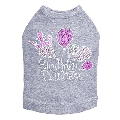 Birthday Princess Dog Shirt L Gray