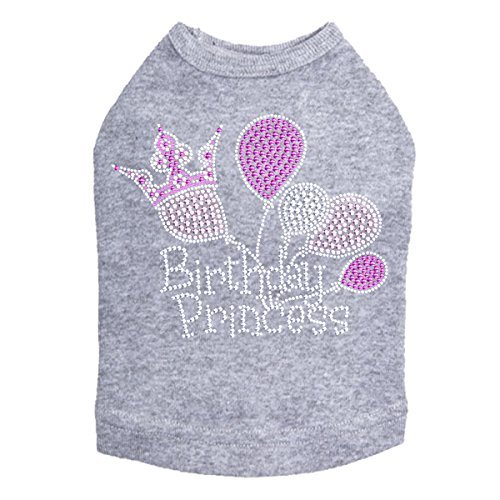 Birthday Princess Dog Shirt L Gray