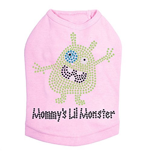 Mommy's Lil Monster Green - Dog Shirt, 2XL Pink