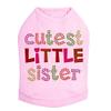 Cutest Little Sister Dog Shirt L Pink view 1