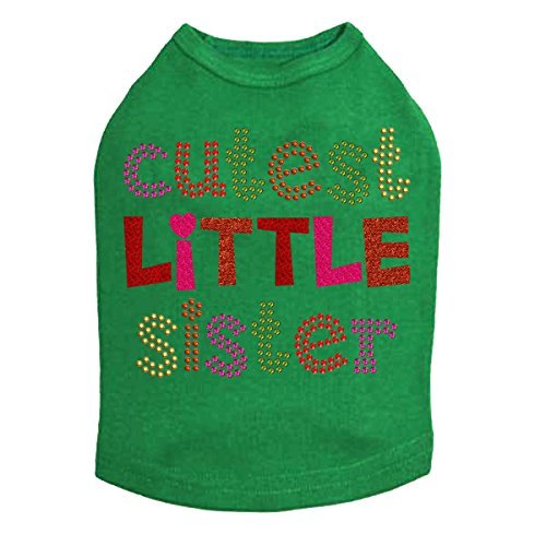 Cutest Little Sister Dog Shirt 3XL Kelly Green
