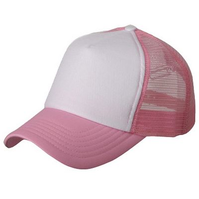 Cotton Trucker Cap-Light Pink White OSFM