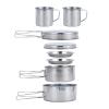 BeGrit Backpacking Camping Cookware Mini Picnic Camping Cooking Mess Kit with Pot and Pan Set for Hiking 8pcs Set view 1