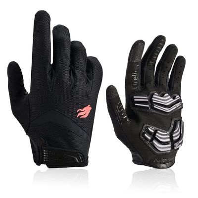 FIRELION Men/Women Bicycle Cycling Gloves, Full-Finger Anti-Skid Shock-Absorbing Outdoor MTB Downhill Off Road Gloves for Racing, Touch-Screen Sports Bike Protective Gloves