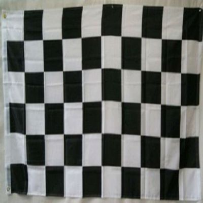 2x3 ft Black and White Checkered Nascar rough tex knitted flag 2'x3' banner