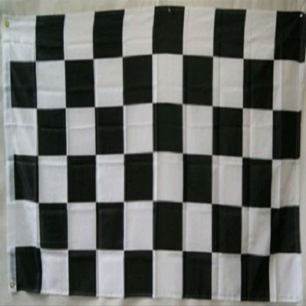 2x3 ft Black and White Checkered Nascar rough tex knitted flag 2'x3' banner