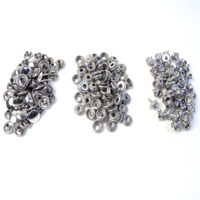 150 Piece 100% Stainless Steel Boat Marine Canvas Upholstery Snap & Stud Fastener Kit: 50 Snaps / 50 3/8" Male Screw in Snap Studs