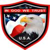 ProSticker 211 (One) 4" Patriot Series in God We Trust, USA Thin Red Line Eagle Support Decal Sticker view 1